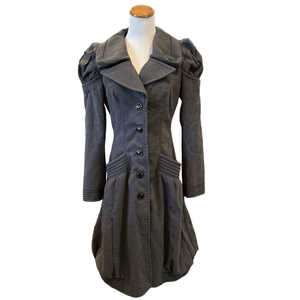 Mariagrazia Panizzi Women's Size 42 Gray Fitted Designer Coat Italy US M NWT
